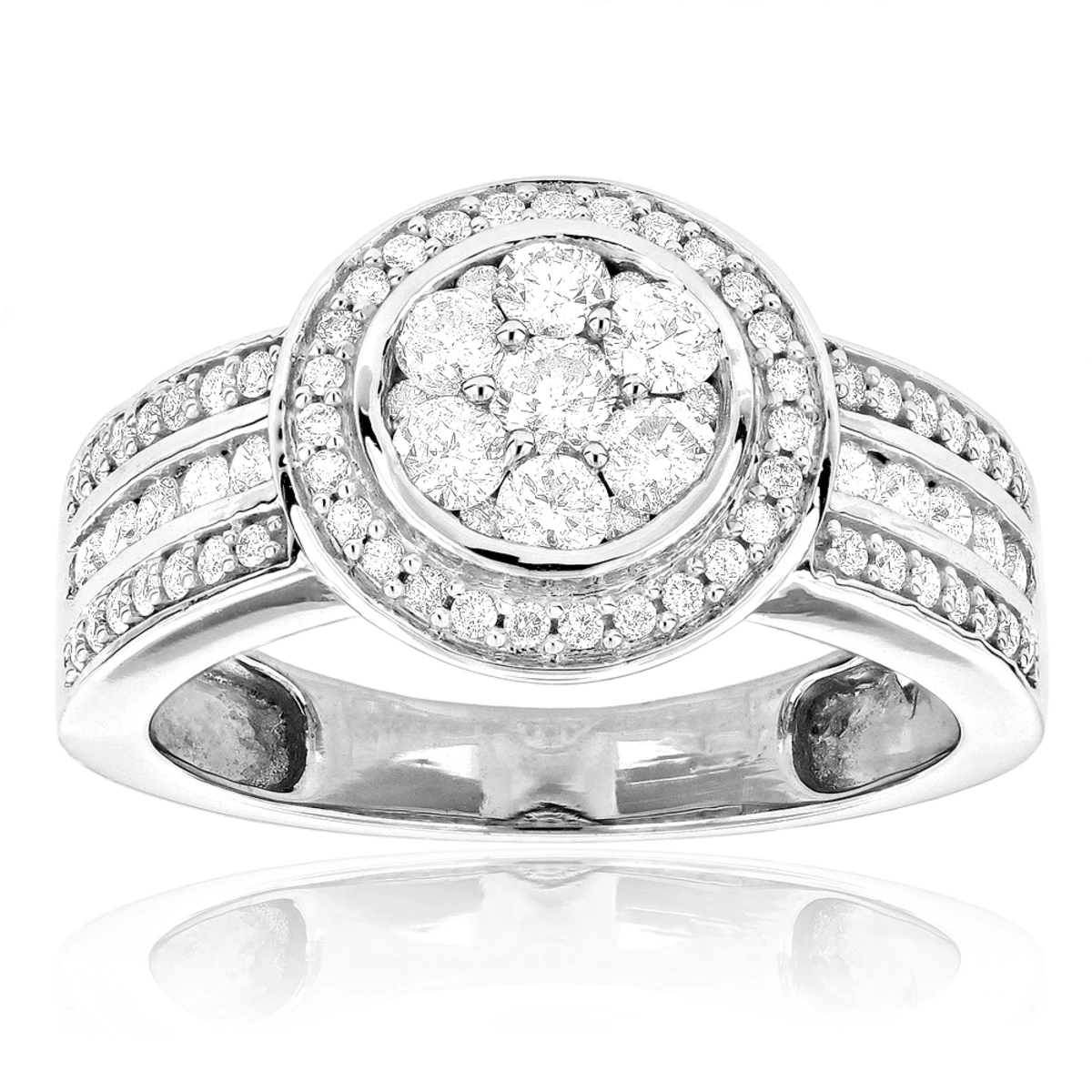 14K White Gold Pre-Set Diamond Engagement Ring 1.21ct 3 14K White Gold Pre-Set Diamond Engagement Ring 1.21ct