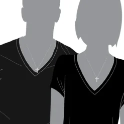 14K White Gold Princess Cut Diamond Cross Necklace 0.7ct -Outlet Radiant Bijou Store 14k gold princess cut diamond cross necklace 060ct p 26539 bodwh