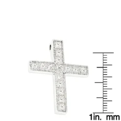 14K White Gold Princess Cut Diamond Cross Necklace 2.55ct -Outlet Radiant Bijou Store 14k gold princess cut diamond cross necklace 255ct p 26540 rulerwh