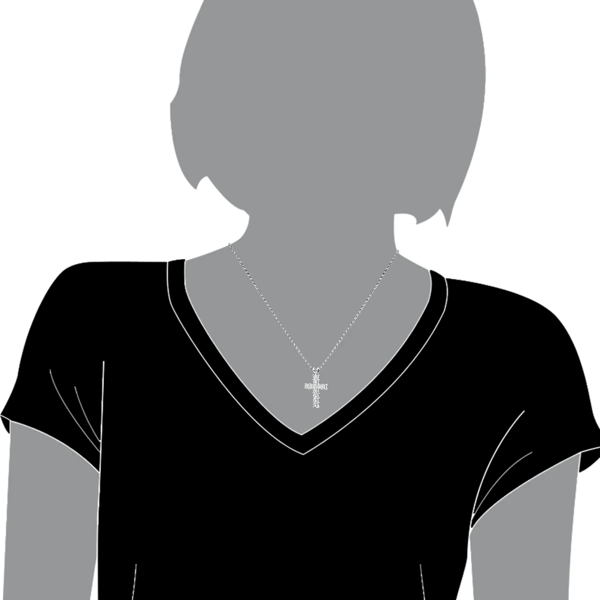 14K White Gold Princess Cut Diamond Cross Pendant 2.20ct 7 14K White Gold Princess Cut Diamond Cross Pendant 2.20ct - Image 5