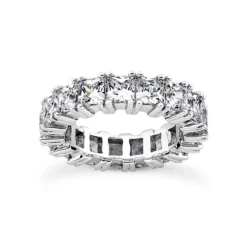 14K White Gold Princess Cut Diamond Eternity Band 7.20ct