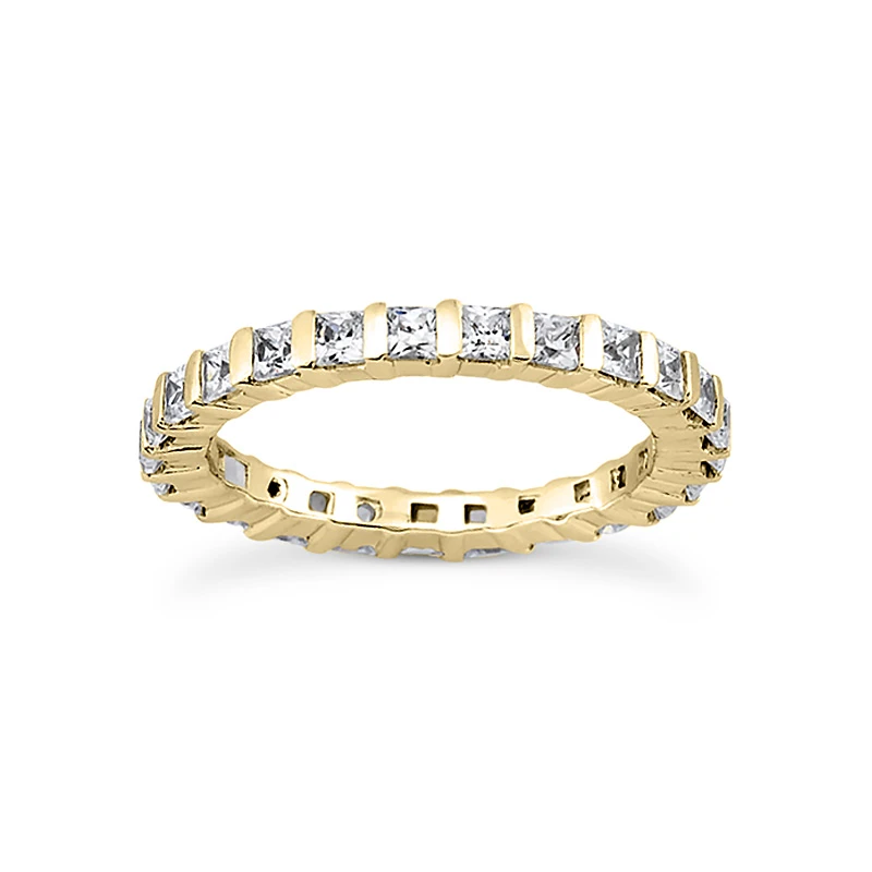 Thin 14K White Gold Princess Cut Diamond Eternity Ring 3.23ct 4 Thin 14K White Gold Princess Cut Diamond Eternity Ring 3.23ct - Image 2