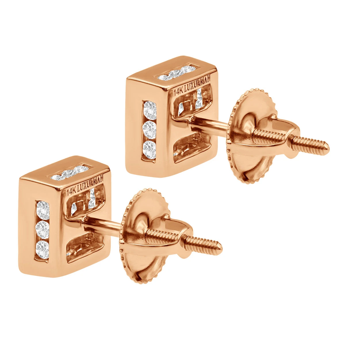 14K White Gold Princess Cut Diamond Stud Earrings For Men & Women 1 Carat 8 14K White Gold Princess Cut Diamond Stud Earrings For Men & Women 1 Carat - Image 6