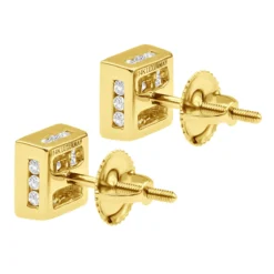 14K White Gold Princess Cut Diamond Stud Earrings For Men & Women 1 Carat 14 14K White Gold Princess Cut Diamond Stud Earrings For Men & Women 1 Carat -Outlet Radiant Bijou Store 14k gold princess cut diamond stud earrings 092ct p 5681 back yellow