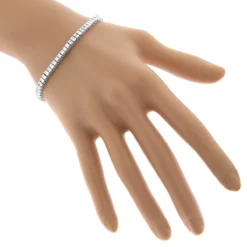 Women's 14K White Gold Princess Cut Diamond Tennis Bracelet 5 Carat -Outlet Radiant Bijou Store 14k gold princess cut diamond tennis bracelet 5 carat p 254 bodwh