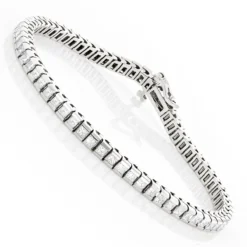 Women's 14K White Gold Princess Cut Diamond Tennis Bracelet 5 Carat