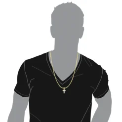 14K Yellow Gold Princess Diamond Cross Pendant 0.76ct -Outlet Radiant Bijou Store 14k gold princess diamond cross pendant 076ct p 6610 bodye