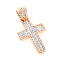 14K Yellow Gold Princess Diamond Cross Pendant 0.76ct -Outlet Radiant Bijou Store 14k gold princess diamond cross pendant 076ct p 6610 ro