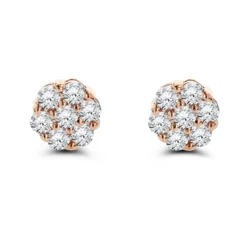 14K White Gold Prong Round Diamond Clusters Earrings 1ct Studs -Outlet Radiant Bijou Store 14k gold prong round diamond clusters earrings 100ct p 5812 ro