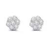 14K White Gold Prong Round Diamond Clusters Earrings 1ct Studs -Outlet Radiant Bijou Store 14k gold prong round diamond clusters earrings 100ct p 5812 wh