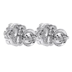 14K White Gold Prong Round Diamond Clusters Earrings 1.2ct Studs 13 14K White Gold Prong Round Diamond Clusters Earrings 1.2ct Studs -Outlet Radiant Bijou Store 14k gold prong round diamond clusters earrings 12ct studs backwh