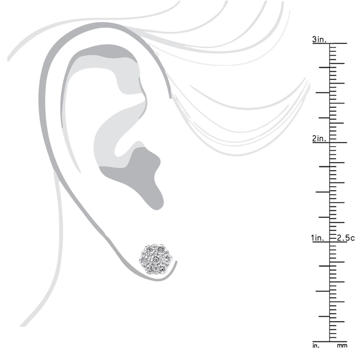 14K White Gold Prong Round Diamond Clusters Earrings 1.2ct Studs 9 14K White Gold Prong Round Diamond Clusters Earrings 1.2ct Studs - Image 7