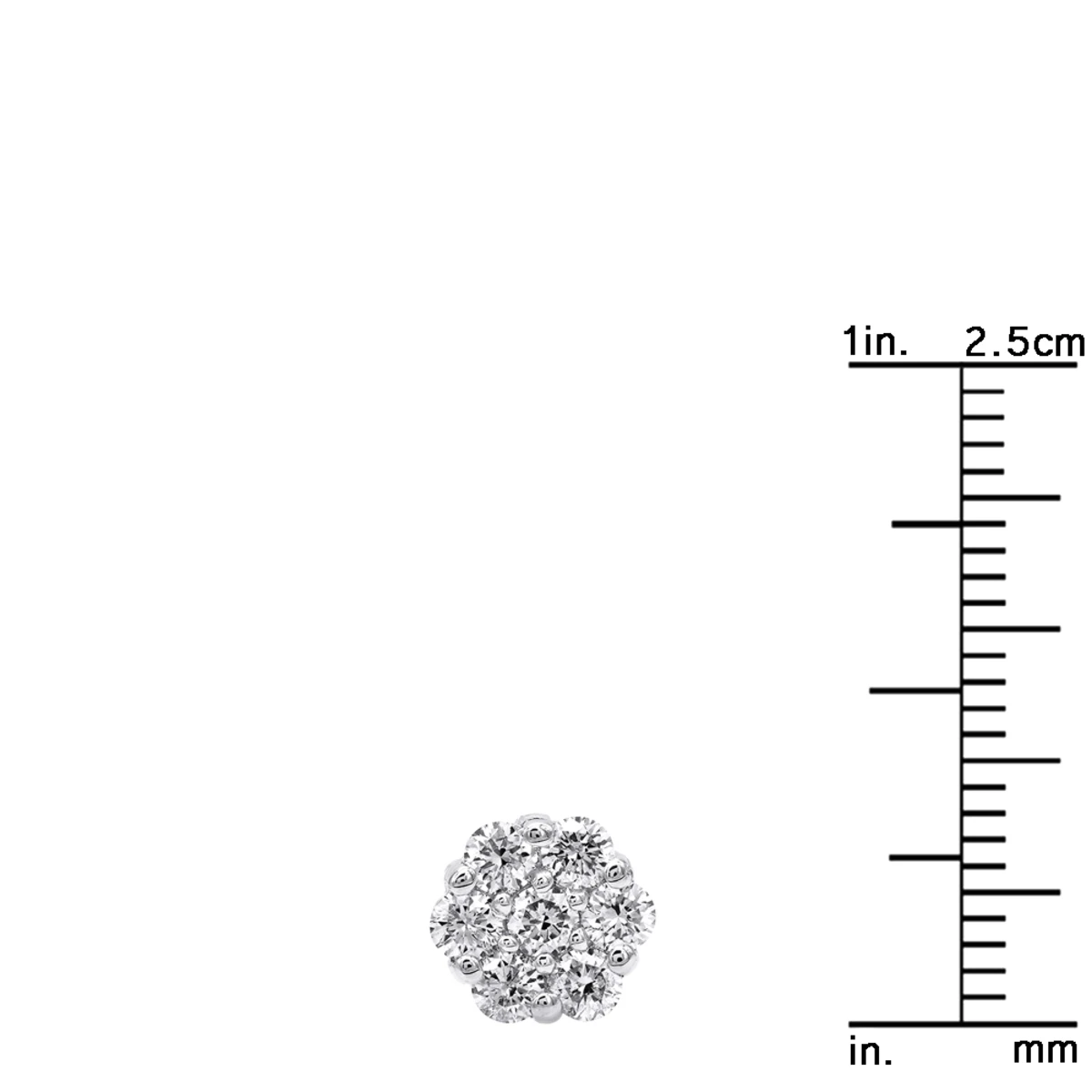 14K White Gold Prong Round Diamond Clusters Earrings 1.2ct Studs 10 14K White Gold Prong Round Diamond Clusters Earrings 1.2ct Studs - Image 8