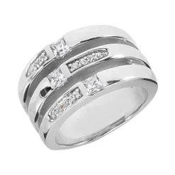 14K White Gold Right Hand Diamond Ladies Ring 0.50ct