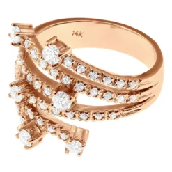 14K White Gold Right Hand Diamond Ring 0.94ct -Outlet Radiant Bijou Store 14k gold right hand diamond ring 094ct p 29755 back rose