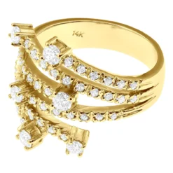 14K White Gold Right Hand Diamond Ring 0.94ct -Outlet Radiant Bijou Store 14k gold right hand diamond ring 094ct p 29755 back yellow 1669662188