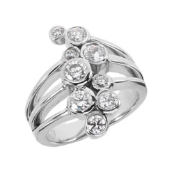 14K White Gold Right Hand Diamond Ring 1.10ct