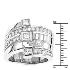 14K White Gold Right Hand Diamond Ring 1.16ct -Outlet Radiant Bijou Store 14k gold right hand diamond ring 116ct p 29762 rulerwh