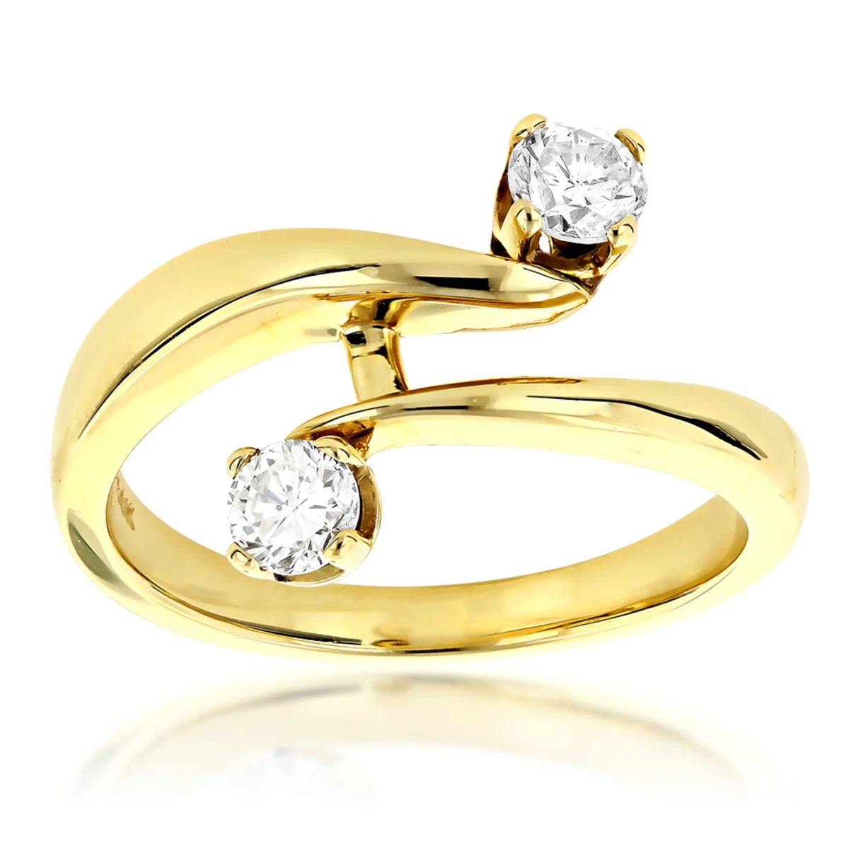 14K Yellow Gold Right Hand Ladies Diamond Ring 0.50ct 3 14K Yellow Gold Right Hand Ladies Diamond Ring 0.50ct