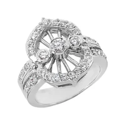 14K White Gold Right Hand Ladies Diamond Ring 0.80ct
