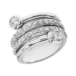 14K White Gold Right Hand Ladies Diamond Ring 1.25ct