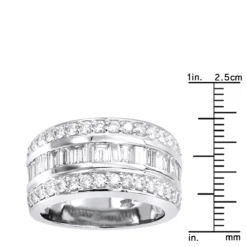 Unique Wedding Bands 14K White Gold VS Round And Baguette Diamond Ring 2.86ct 12 Unique Wedding Bands 14K White Gold VS Round And Baguette Diamond Ring 2.86ct -Outlet Radiant Bijou Store 14k gold round baguette diamond band 286ct p 6124 rulerwh