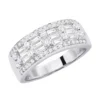 14K White Gold Round & Baguette Diamond Bands Item 1.10ct -Outlet Radiant Bijou Store 14k gold round baguette diamond bands item 110ct p 6097 white