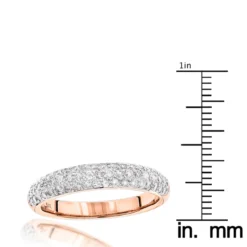 Thin 14K Rose Gold Round Cut Pave Diamond Band 0.75 Carat -Outlet Radiant Bijou Store 14k gold round cut pave diamond band 1 carat p 5746 rulerro
