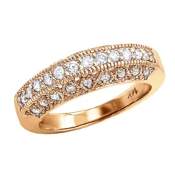 14K White Gold Round Diamond Band With Milgrain 0.57ct -Outlet Radiant Bijou Store 14k gold round diamond band with milgrain 057ct p 6313 ro