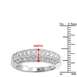 14K White Gold Round Diamond Band With Milgrain 0.57ct -Outlet Radiant Bijou Store 14k gold round diamond band with milgrain 057ct p 6313 rulerwh