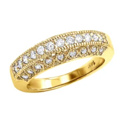 14K White Gold Round Diamond Band With Milgrain 0.57ct -Outlet Radiant Bijou Store 14k gold round diamond band with milgrain 057ct p 6313 ye
