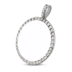 14K White Gold Round Diamond Circle Pendant 0.40ct -Outlet Radiant Bijou Store 14k gold round diamond circle pendant 040ct p 27301 back white 20220426
