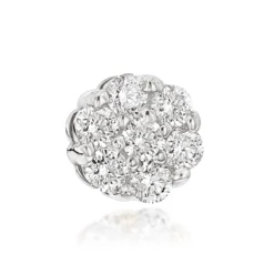 14K White Gold Round Diamond Cluster Pendant For Women 0.5ct