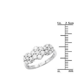 14K White Gold Round Diamond Cluster Ring Flower 0.78ct -Outlet Radiant Bijou Store 14k gold round diamond cluster ring flower 078ct p 5829 rulerwh