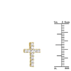 14K Yellow Gold Round Diamond Cross Necklace 0.33ct -Outlet Radiant Bijou Store 14k gold round diamond cross necklace 033ct p 26523 rulerye