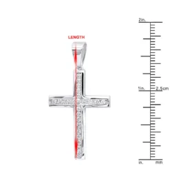 14K White Gold Round Diamond Cross Necklace 1.36ct -Outlet Radiant Bijou Store 14k gold round diamond cross necklace 136ct p 26526 rulerwh