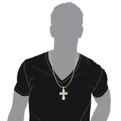 14K Yellow Gold Round Diamond Cross Pendant 1.2ct -Outlet Radiant Bijou Store 14k gold round diamond cross necklace 141ct p 26530 bodye