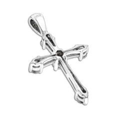 14K White Gold Round Diamond Cross Pendant 0.33ct 17mm 5 Stones -Outlet Radiant Bijou Store 14k gold round diamond cross pendant 030ct p 26552 backwh