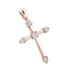 14K White Gold Round Diamond Cross Pendant 0.33ct 17mm 5 Stones -Outlet Radiant Bijou Store 14k gold round diamond cross pendant 030ct p 26552 ro