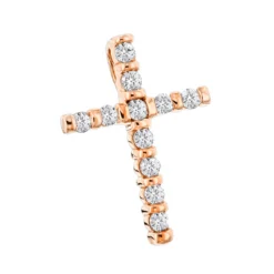 14K Yellow Gold Round Diamond Cross Pendant 0.33ct 14mm -Outlet Radiant Bijou Store 14k gold round diamond cross pendant 033ct p 26547 ro