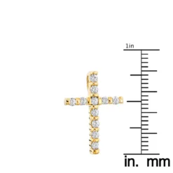 14K Yellow Gold Round Diamond Cross Pendant 0.33ct 14mm -Outlet Radiant Bijou Store 14k gold round diamond cross pendant 033ct p 26547 rulerye