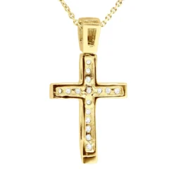 14K White Gold Round Diamond Cross Pendant 0.48ct -Outlet Radiant Bijou Store 14k gold round diamond cross pendant 048ct p 26519 back yellow 20221011 20221027