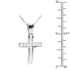 14K White Gold Round Diamond Cross Pendant 0.48ct -Outlet Radiant Bijou Store 14k gold round diamond cross pendant 048ct p 26519 ruler white 20221011 20221027