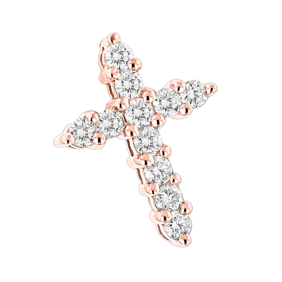 14K White Gold Round Diamond Cross Pendant For Men And Women 0.55ct 5 14K White Gold Round Diamond Cross Pendant For Men And Women 0.55ct - Image 3