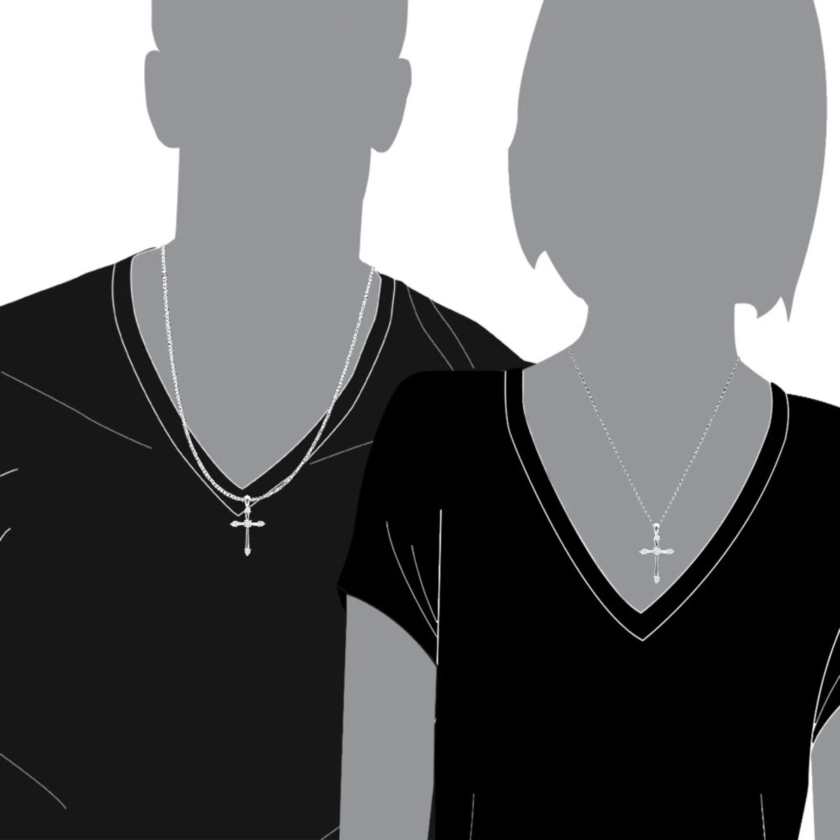 14K White Gold Round Diamond Cross Pendant 0.73ct 9 14K White Gold Round Diamond Cross Pendant 0.73ct - Image 7