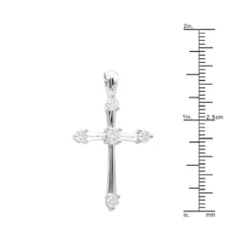14K White Gold Round Diamond Cross Pendant 0.73ct 17 14K White Gold Round Diamond Cross Pendant 0.73ct -Outlet Radiant Bijou Store 14k gold round diamond cross pendant 073ct p 26553 rulerwh