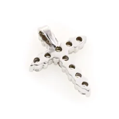 Small 14K White Gold Round Diamond Cross Pendant For Women 1 Carat -Outlet Radiant Bijou Store 14k gold round diamond cross pendant 10ct p 6611 backwh