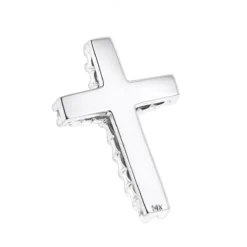 14K White Gold Round Diamond Cross Pendant 1.2ct -Outlet Radiant Bijou Store 14k gold round diamond cross pendant 120ct p 26568 backwh