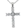 14K White Gold Round Diamond Cross Pendant 1.32ct 11 Diamonds -Outlet Radiant Bijou Store 14k gold round diamond cross pendant 132ct p 26501 white 20220426