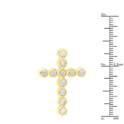 14K Yellow Gold Round Diamond Cross Pendant 1.32ct 24mm -Outlet Radiant Bijou Store 14k gold round diamond cross pendant 132ct p 26520 rulerye
